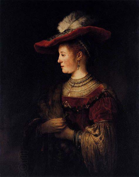 REMBRANDT Harmenszoon van Rijn Saskia in Pompous Dress China oil painting art